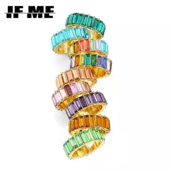 IF ME Sweet Красочные бусины Прозрачные смоляные акриловые стразы Геометрические квадратные круглые кольца для женщин Ювелирные изделия Подарки для путешествий