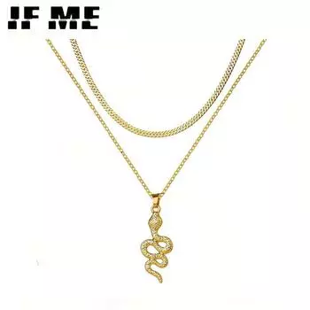 IF ME винтажное многослойное ожерелье с подвеской в виде змеиных монет в стиле панк для женщин, популярные ювелирные изделия, ожерелье 5458501