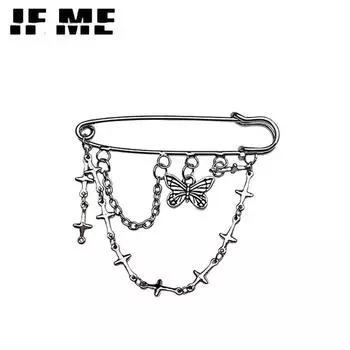 IF ME винтажные модные броши с крестом, булавки с кисточками и бабочками, женские аксессуары