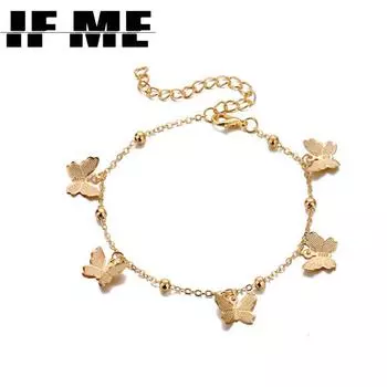 IF ME женские модные многослойные ножные браслеты с бабочками для женщин, летние браслеты на щиколотке для девочек, босиком на ноге, цепочка, ювелирное изделие, подарок CS54132