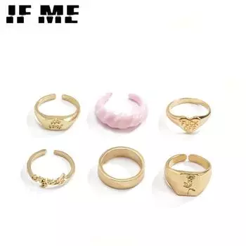 IF MEБелые кольца для женщин, модные винтажные цветные кольца в стиле панк Инь Ян в форме сердца, маленькие кольца с цветком ромашки, вечерние кольца для пары 55002