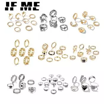 IF MEPunk набор колец Gossip TaiChi женские винтажные пики туз серебряная бабочка покер цветок фея сердце ромашка очаровательные кольца украшения на палец 5324902