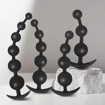 Ифукенс Анальные бусины Анальная жемчужина Анальная пробка Силиконовые анальные бусины Тип шнурка Гибкий анальный дилдо для женщин Мягкий анальный стик Анальное развитие Анальное расширение