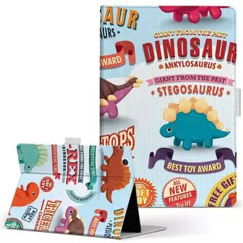 igcase Fire HD 8 released in Dedicated case Notebook type cover Direct paste type Dinosaur Children English 009691 (8th generation, 2018)