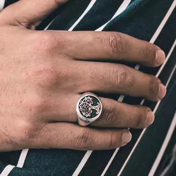 Иггдрасиль - Серебряное кольцо ручной работы - Древо Жизни