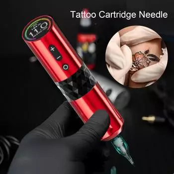 Игла для картриджа для татуировки, беспроводная вращающаяся ручка, подзарядка для подводки глаз, микроблейдинг, полный комплект, игла для картриджа для татуировки красный