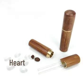 Игла для распределения кофе из цельного дерева и нержавеющей стали в форме губной помады 6-needle светло-коричневого