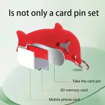 Игла для удаления SIM-карты с защитой от потери Легкий мини-размер Брелок для ключей с отверстием для китового слота Sim-карта красный
