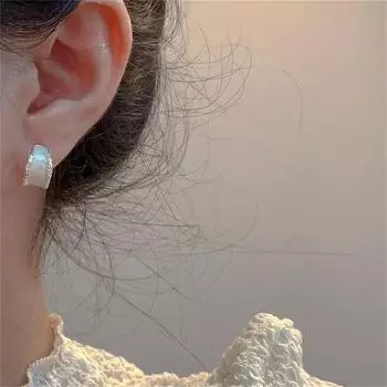 Игла для ушей с глазурью в стиле ретро, C-образная, женская