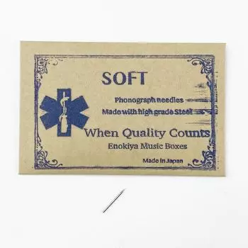 Игла граммофонная железная мягкая, сделано в Японии, 100 штук Enokiya серебряный