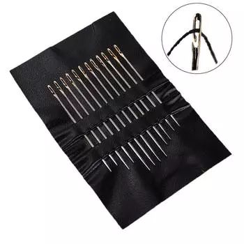 Иглы для слепого шитья, бытовая игла для вышивания, игла для пожилых людей, инструменты для шитья с большим отверстием, инструменты из нержавеющей стали, руководство по заправке ниток серебряный