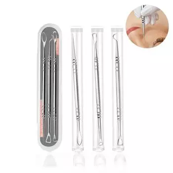 Иглы для удаления угрей и черных точек из нержавеющей стали, игла для удаления черных точек, пятен, прыщей, инструмент для глубокой очистки, набор для ухода за кожей лица Plastic Box