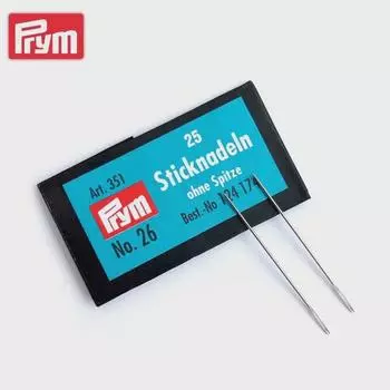 Иглы для вышивания PRYM: Немецкие иглы для вышивки крестом, круглая головка, №. 24/26, средняя сетка из 3 нитей, крупная сетка из 4 нитей. No. 26, 14CT fabric
