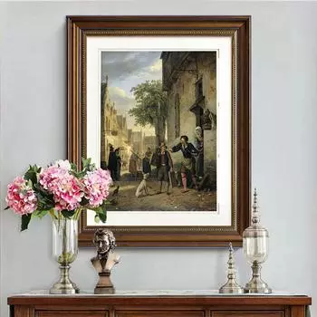 Игнатиус Джозеф Ван Регенпортер Художественная печать Плакат «Сын Ян Стин обменивается пивом, вином», картина маслом 21cm30cm NoFrame