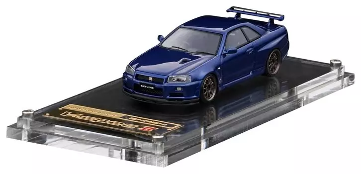 модель зажигания Nissan Skyline II Bayside Blue готовый продукт TK.Company 1/64 GT-R V-spec (Р34) синий