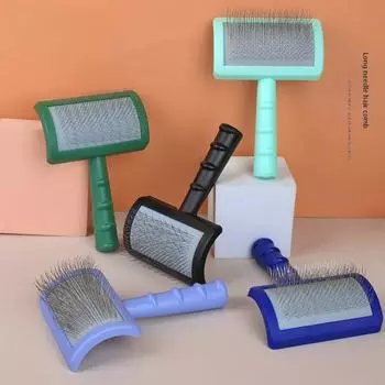 Игольчатый гребень для ухода за густыми волосами — инструмент для распутывания и удаления линяющей шерсти у собак Small темно-зеленого