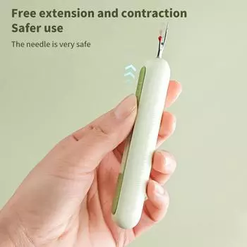 Игольчатый нитевдеватель для ручного шитья 2-в-1 для удаления швов и нитевдеватель для домашнего швейного шитья, двухсторонний дизайн, игла для работы зелёный