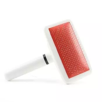 Игольная расческа для домашних животных с нескользящей ручкой, щетки для маленьких и средних собак, расческа для удаления волос, принадлежности для ухода за собаками, кошками белый