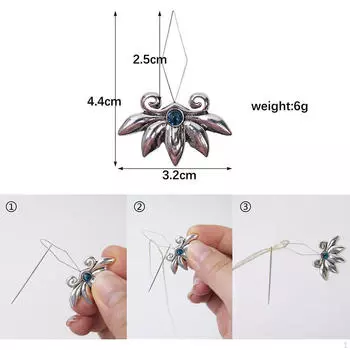 Игольница, нитевдеватель, вспарыватель швов, набор для стежка 2 в 1, удобный ручной ниточник в винтажном стиле для Copper