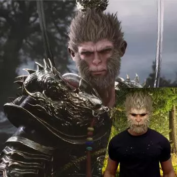 Игра Черный Миф Укун Косплей Маска Головной убор Ролевая игра Аксессуары Хэллоуин Карнавал Вечеринка Реквизит чёрный