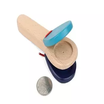 Игра Детство Детский ударный инструмент Ручка Кастаньеты Развивающие игрушки Деревянные ручные трещотки синий