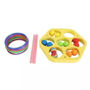 Игра для бросков в бассейне, шестиугольная круглая форма из ЭВА с 12 шариками, 12 колец, плавающие игры в бассейне, броски