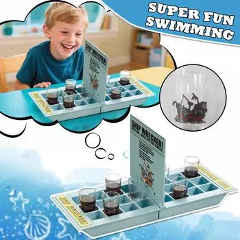 Игра для питья, Игрушечный пиратский корабль, Игра для питья, Избегай поражения, Вечеринка, Вечеринка, Веселая игра для мозга One Size белый