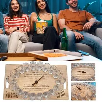 Игра для взрослых Shot Roulette Drinking Game от 2 до 8 игроков Интерактивная деревянная игра для питья
