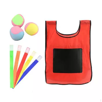 Игра Dodgeball 3 Sticky Ball Toy Vest Интерактивный бросок для S Red