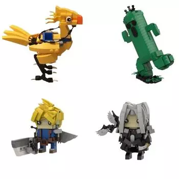 Игра Final Fantasied Series Birds Chocobos Brickheadzs Cloud Sephiroth Building Blocks Set Bricks Model Cactus Monster Kids Toys