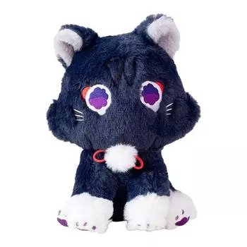 Игра Genshin Black Scaramouche Cat Fluffy Impact Wanderer Pet Plush Toys Косплей Кукла Мягкая Подушка Подарок для Детей 25CM синий