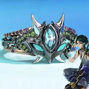 Игра Genshin Impact Xiao, кольцо для косплея Bane of All Evil, маска Якши, дизайнерские кольца унисекс, аксессуары, ювелирные изделия, подарки 7