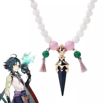 Игра Genshin Impact Xiao, ожерелье для косплея, унисекс, пестик дьявола, кулон «Vigilant Yaksha», бусины, цепочка, колье, ювелирные аксессуары