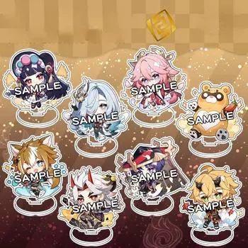 Игра Genshin Impact Zhongli Mona Xinyan Косплей Персонаж Герой Тема Стенд Модель Пластина Акриловая Фигурка Модель Декор Стола Подарок Для Вентиляторов