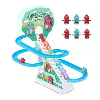 Игра «Гоночная трасса динозавра» с музыкальными огнями, американские горки, игрушка-динозавр, скользящая трасса для малышей, мальчиков и девочек в возрасте от 3 до 8 лет