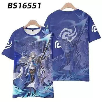 Игра Хонкай: Футболки с принтом Star Rail, 3D мужские и женские модные футболки Harajuku для косплея, уличная одежда унисекс, топы больших размеров y2k M