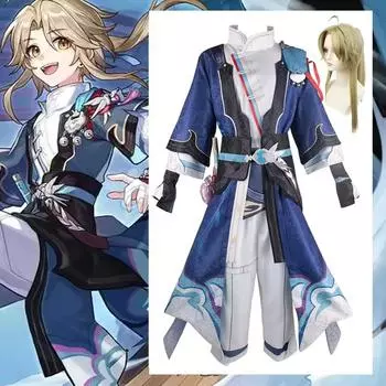 Игра Хонкай: Star Rail Yanqing Косплей Костюм Yan Qing Косплей Плащ Парик Мечник Кендо Униформа Взрослый Женский Мужской Костюм Для Хэллоуина Карнавал Вечеринка 3xl