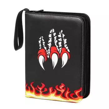 Игра Карты Binder Case 4-Pockets Trading Card Storage Cover Sleeves, вмещает 400 карт, Застежка-молния Альбом для мальчиков Девочек