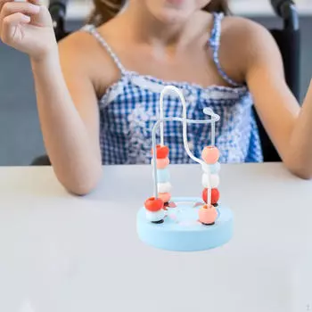 Игра-лабиринт с бусинами, круговая игрушка для развития моторики для детей синий