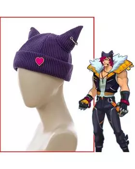 Игра LOL Sett Heartsteel Косплей Шляпа, Фиолетовая вязаная шапка Босса Сетта, Тот же головной убор, Реквизит для ролевой игры на карнавал в честь Хэллоуина M