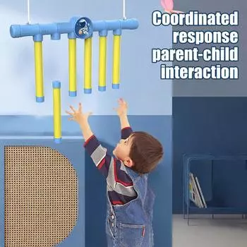 Игра-ловля падающих палочек, 3 скорости, регулируемая скорость реакции, координация движений рук и глаз, тренировка внимания, для детей и взрослых, обучающая игрушка-ловитель падающих палочек розовый