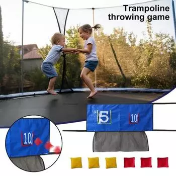Игра на батуте, открытый сад, лужайка, парк, батут, сетка для метания, универсальный детский батут для взрослых, мешки с песком, игра для метания A