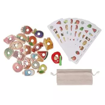 Игра на нить, нанизывание, деревянные шнурки, бусины, логическое мышление, ранняя развивающая игрушка для малышей