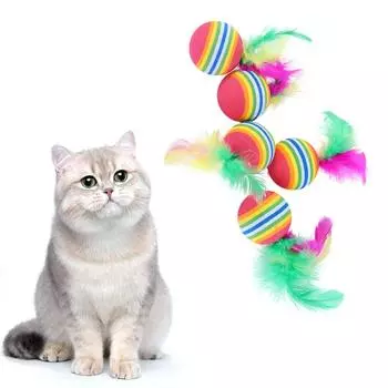Игра на свежем воздухе, интерактивная, забавная, жевательная игрушка радужного цвета, товары для животных, игрушки для кошек, мяч из вспененного ЭВА 5Pcs