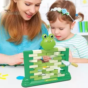 Игра «Нажми на стену» Мини-строительные блоки, игрушка для укладки, интерактивная обучающая настольная игра для родителей и детей, подарок на день рождения для малышей и мальчиков. синий