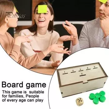 Игра «Пенни» с коробкой из соснового дерева, игральные кости, зеленая монета, 2–6 игроков, соревновательная игра для детей, взрослых, семейная стратегия, бросок, настольная игра, подарок на день рождения, Рождественский подарок