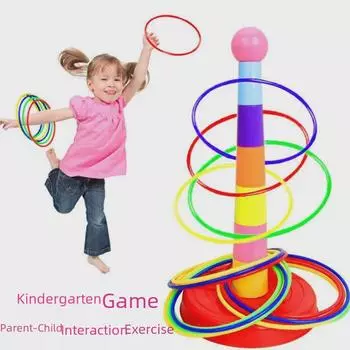Игра «Родитель-ребенок» в помещении и на улице с метанием колец: Развивающая игрушка для мальчиков и девочек