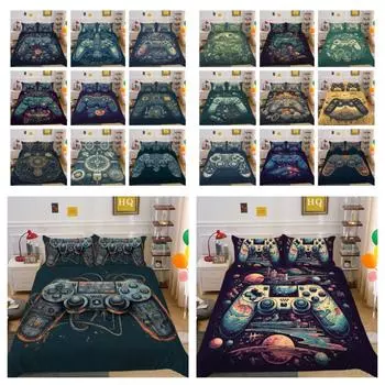 Игра Ручка Стиль Пододеяльник Комплект Постельное белье Королевского размера Домашний текстиль 3D Игра Печать Наволочка Модная Женщина Чехол для постельного белья UK Single 135x200cm