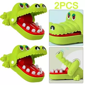 Игра «Стоматолог с крокодиловыми зубами» — классическая игрушка из АБС-пластика, вытягивающая зубы вручную (желтый)