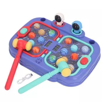 Игра «Толкание кротов» для детей старше 3 лет. Настольная игрушка «Толкание кротов» с цветными шариками и молотками 4